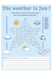 English Worksheet: The weather is fun!!!