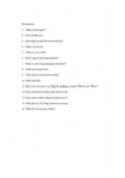 English Worksheet: Presentation Guide