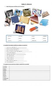 English Worksheet: materials + made of