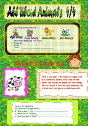 English Worksheet: All about animals 4/4