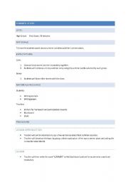 English worksheet: Summer Story Lesson Plan