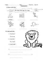 English worksheet: ACTION VERBS