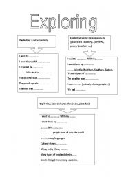 English worksheet: exploring 
