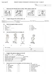 Grade 4 - PResent Simple vs Present Continuous test