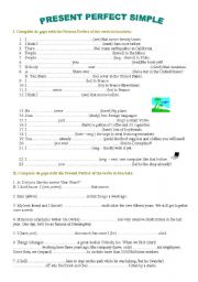 English Worksheet: present perfect simple