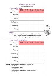 English Worksheet: When did you sneeze?