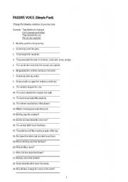 English Worksheet: passive voice