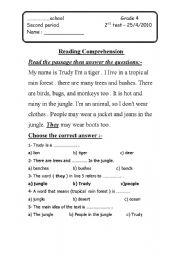 English Worksheet: reading  test