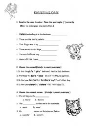 English Worksheet: possessive case (apostrophe  )