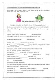 English Worksheet: the princess and the frog ( irregular verbs)