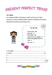 English Worksheet: PRESENT PERFECT TENSE