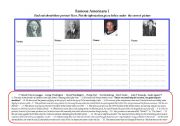 English Worksheet: FAMOUS AMERICANS  I 