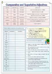 English Worksheet: comparative and superlative adjectives