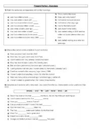 English Worksheet: Present Perfect exercises