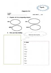 English worksheet: diagnostic test