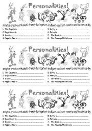 English Worksheet: Personalities