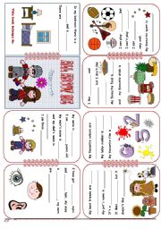 English Worksheet: All About Me Mini Book