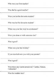 English worksheet: My first my last