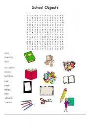 English Worksheet: Word Search for kids