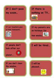English Worksheet: 1st Conditional Cards