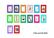 English Worksheet: Peter and The Wolf Mini Flashcards