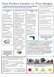 English Worksheet: Past simple/past perfect simple