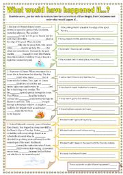 English Worksheet: Third conditional  ( Texts taken for an old book)