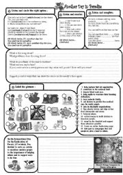 English Worksheet: voluntary work: helping others (another day in paradise song)