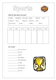 English Worksheet: Sports- verbs and phrasal verbs