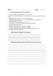 English worksheet: Flushed away - movie activity