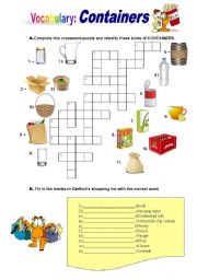 English Worksheet: Containers