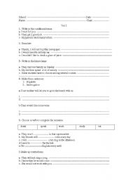 English Worksheet: test -future and conditional