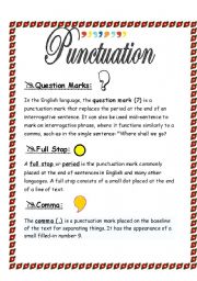 English Worksheet: punctuation rules 1