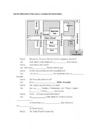 English Worksheet: giving directions