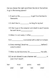 English worksheet: AI MISSING WORD WORKSHEET