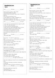 English Worksheet: Somebody to love - Queen