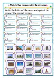 English Worksheet: wonders of the world