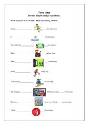 English worksheet: Free time