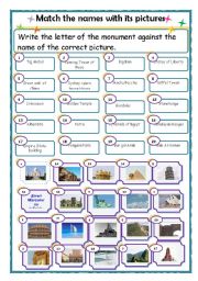 answer sheet  of the wonders of the world