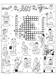 English Worksheet: jobs crossword