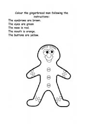 English Worksheet: gingerbread man