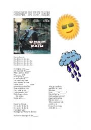 English Worksheet: Song : Singin in the Rain
