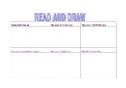 English worksheet: PREPOSITIONS   read and draw ! 