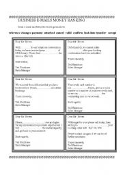 English Worksheet: Business English Money Banking E-mails