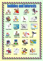 English Worksheet: hobbies and interests