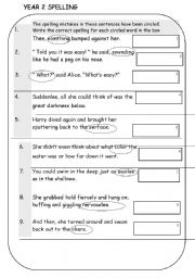 English worksheet: The Deep- Tim Winton Spelling Test