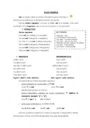 English Worksheet: Pas Simple