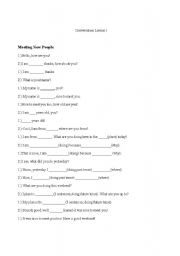 English Worksheet: Conversation Lesson 1
