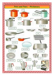 English Worksheet: Pots and Pans-pictionary