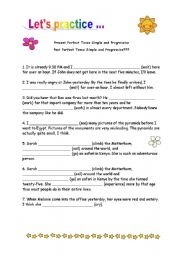 English worksheet: Lets practice English tenses...